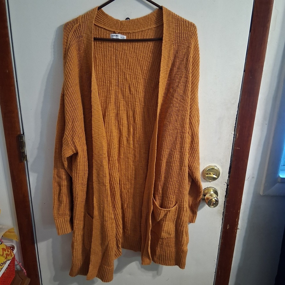 Long Cardigan Harvest Gold Pocketsâ Grunge Versatile EUC XXL